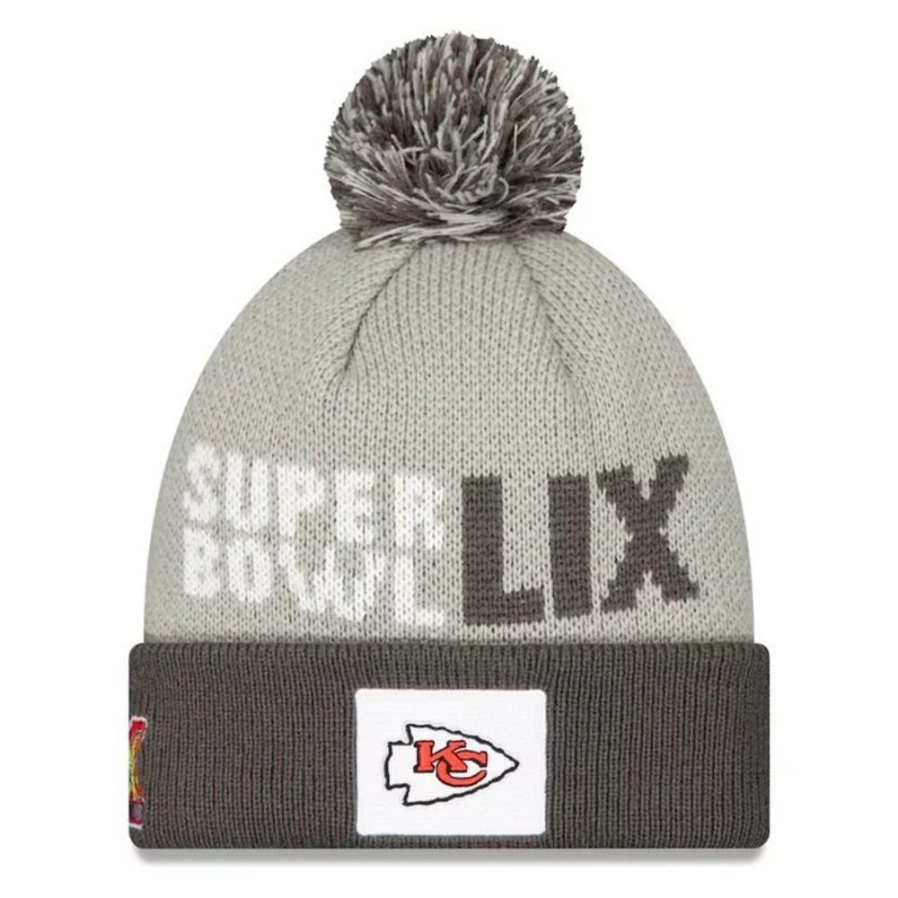 New Era Kansas City Chiefs Super Bowl LIX Champions Knit Pom Beanie Hat NFL NWT